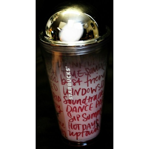 2013 Starbuck Grande Tumbler Pink Ombre Frappuccino Lover Metallic Dome Lid 16oz - Picture 3 of 12